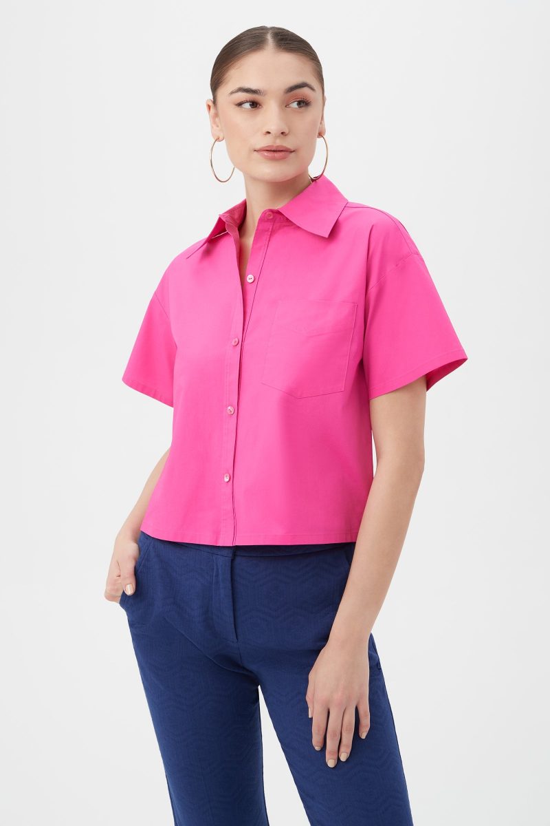 Komore Cropped Button-Front Top - Image 6
