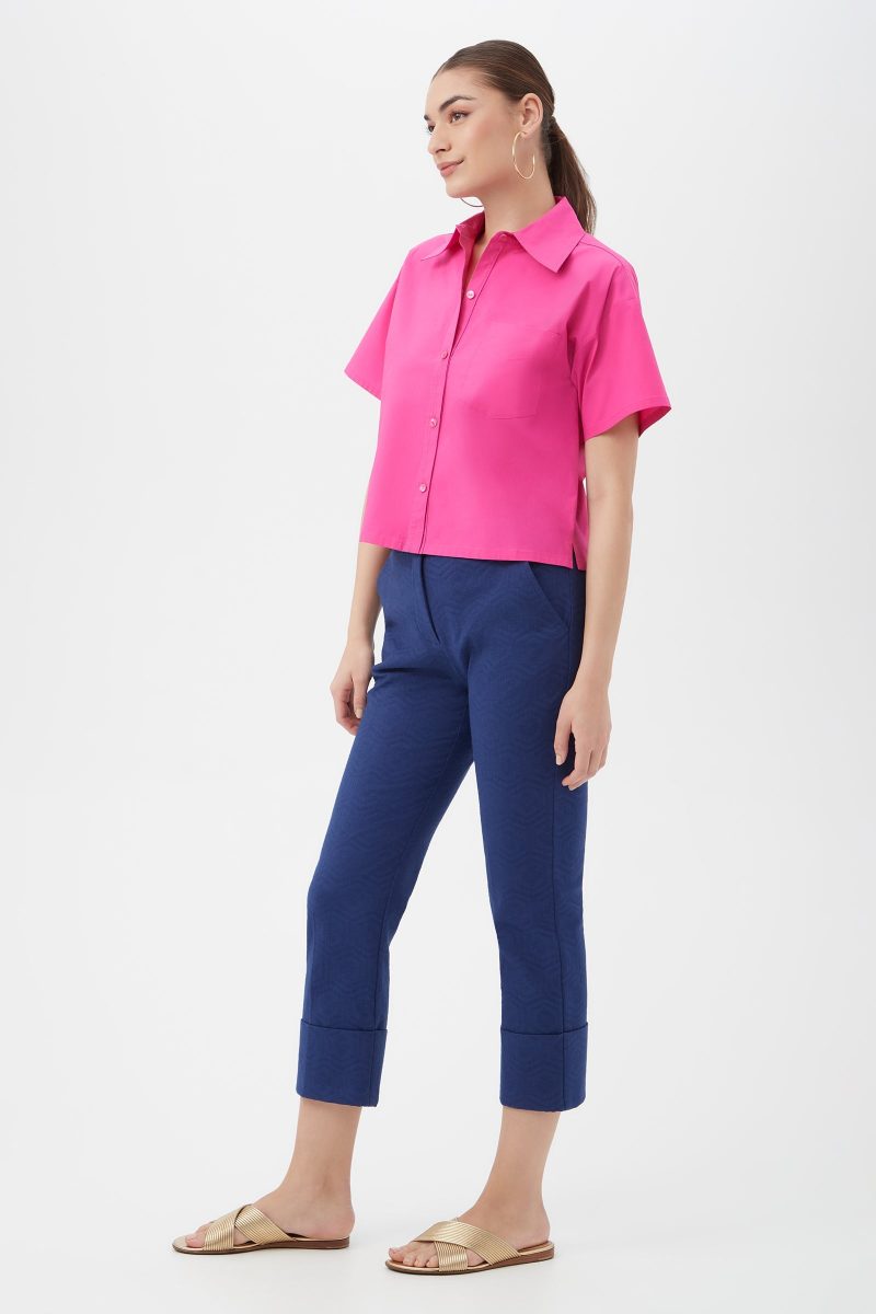 Komore Cropped Button-Front Top - Image 8
