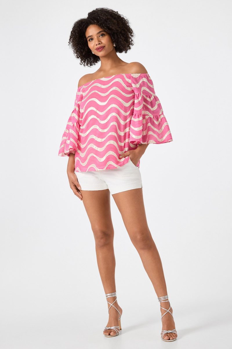 Garnish 2 Off-Shoulder Top - Pinku - Image 2