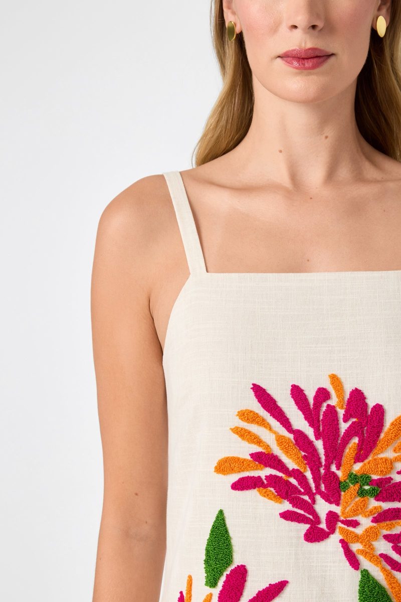 Yona Embroidered Flowers Midi Dress - Image 6