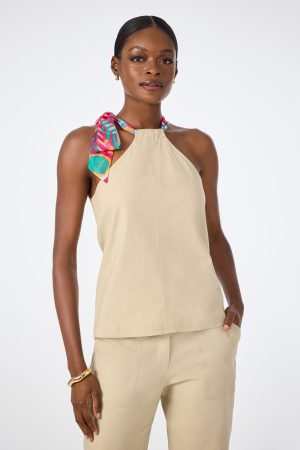 Chatone Scarf Tie Halter Top