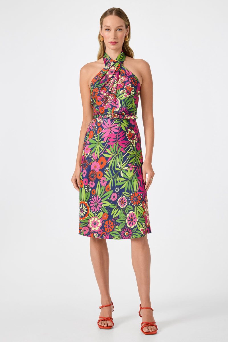 Muri Cross-Halter Midi Dress - Fumi Floral - Image 2