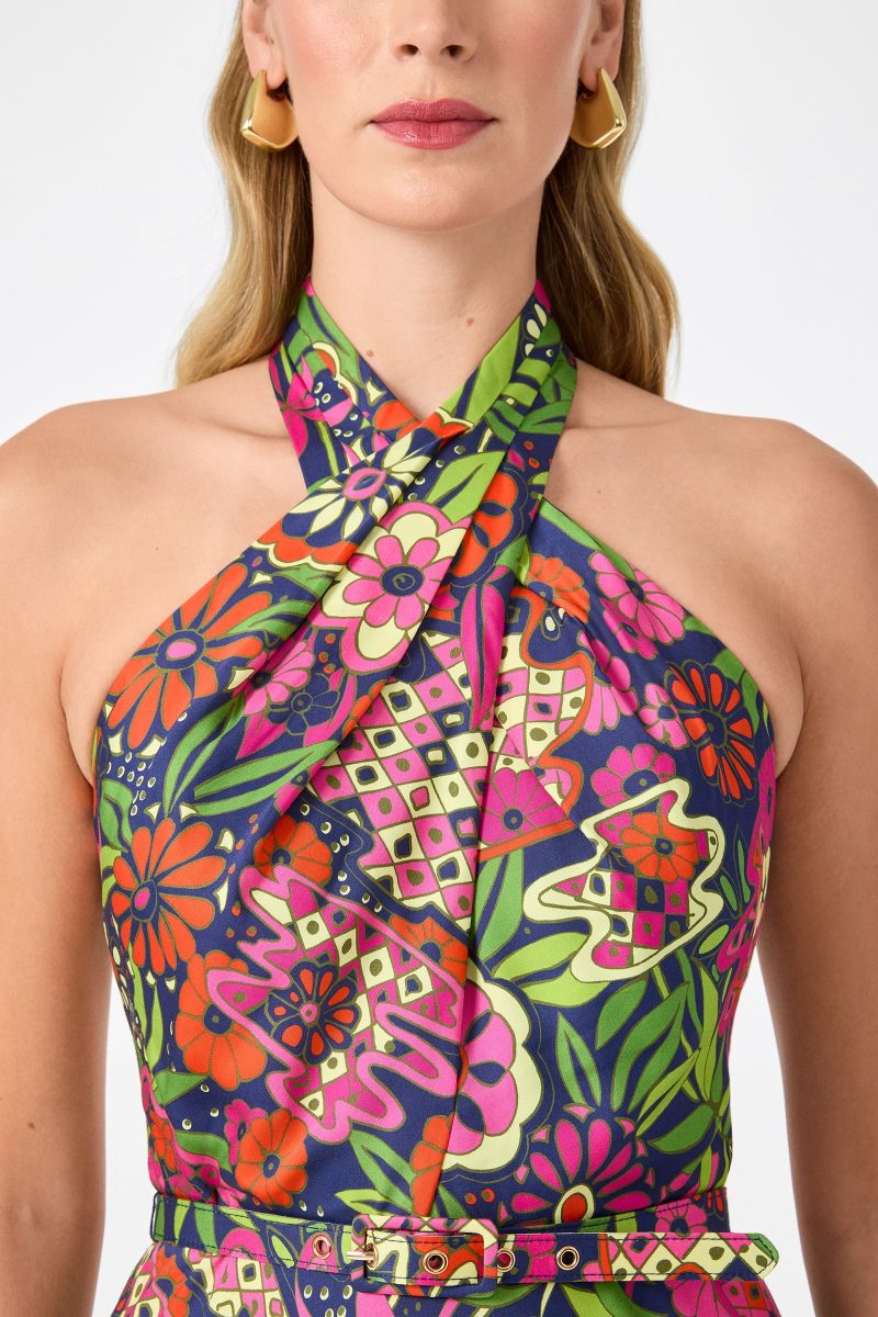 Muri Cross-Halter Midi Dress - Fumi Floral - Image 5