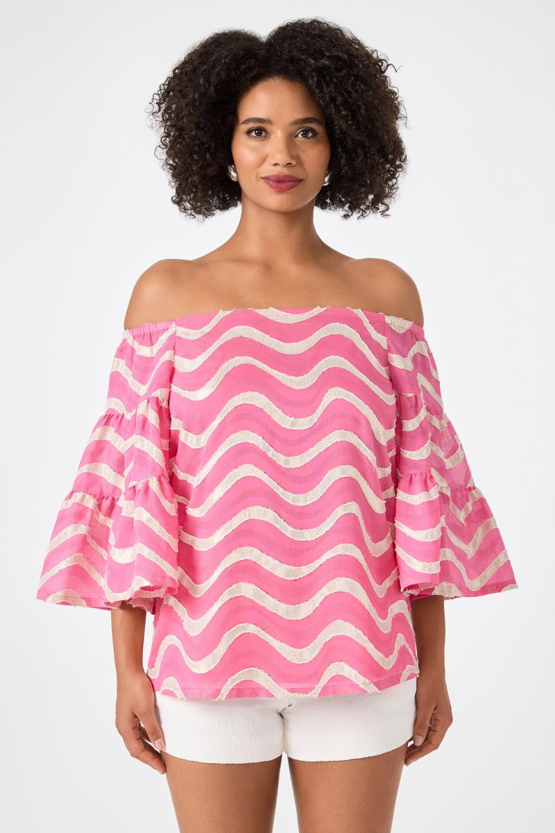 Garnish 2 Off-Shoulder Top - Pinku - Image 3
