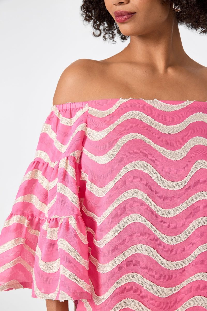 Garnish 2 Off-Shoulder Top - Pinku - Image 6