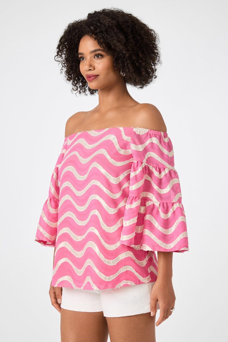 Garnish 2 Off-Shoulder Top - Pinku - Image 4