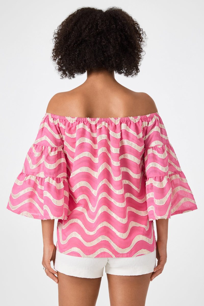 Garnish 2 Off-Shoulder Top - Pinku - Image 5