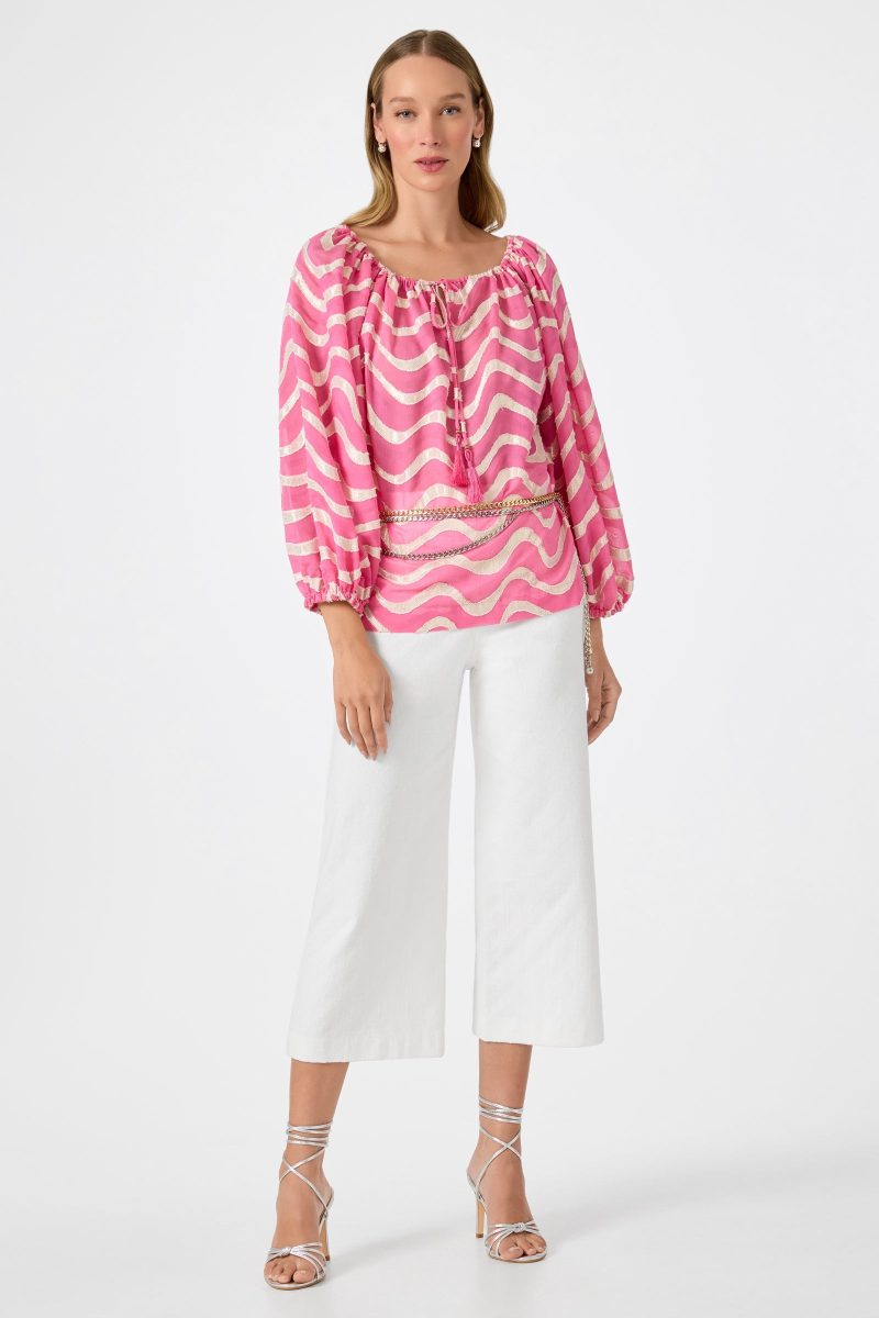 Sandia 2 Blouson Top - Pinku - Image 2