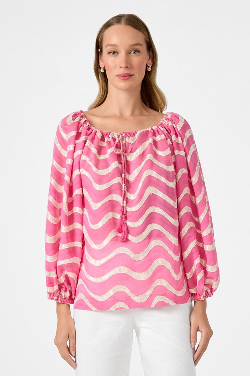 Sandia 2 Blouson Top - Pinku - Image 3