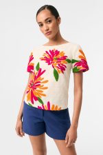 Siona Embroidered Flowers Top