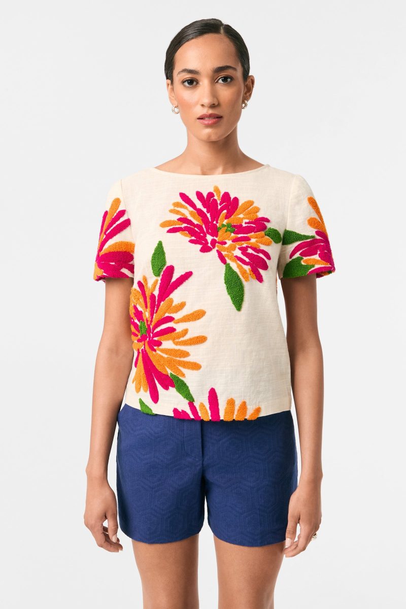 Siona Embroidered Flowers Top - Image 3