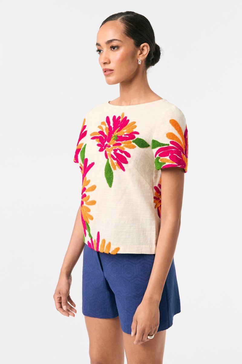 Siona Embroidered Flowers Top - Image 4
